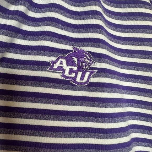 ACU Southern Tide Purple and White Striped Polo Shirt Size M - Picture 3 of 9
